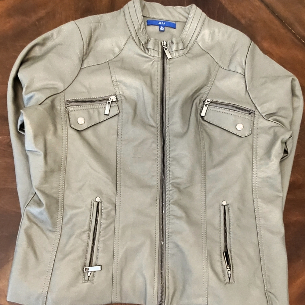 Apt. 9 faux leather grey jacket